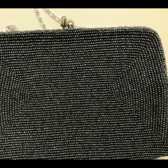 Vintage Made in Japan Black Beaded Evening Purse Made /Japan - Picture 8 of 8
